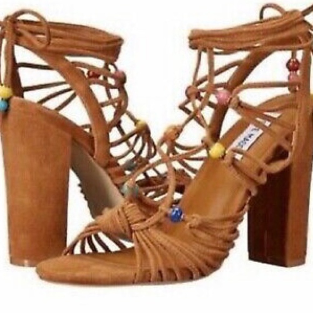 Steve Madden Suede Beaded Heeled Sandals